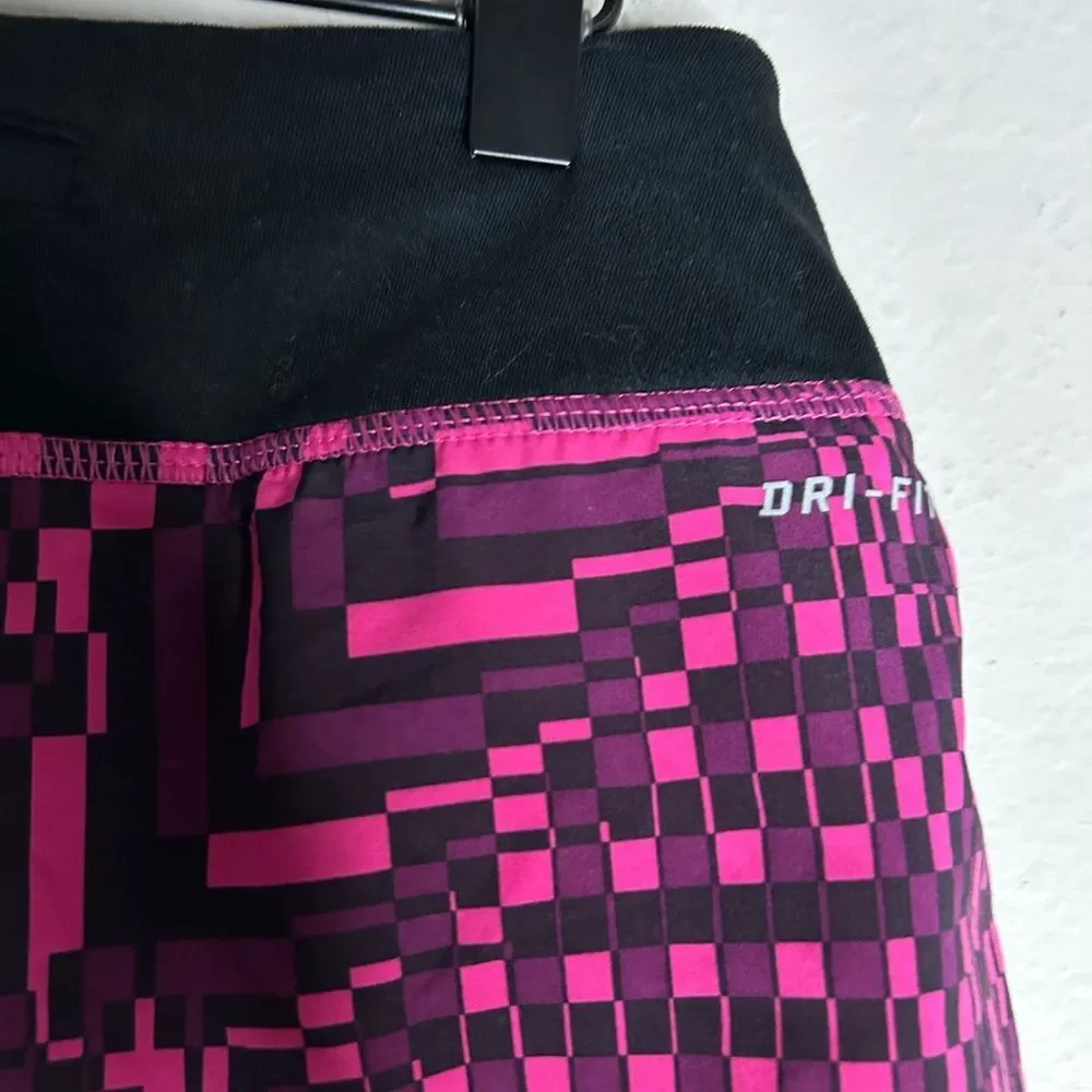 Nike Dri Fit Rival Pink & Black Printed Shorts Size XS